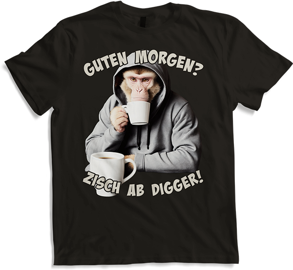 Produktbild von T-Shirt Guten Morgen? Zisch ab Digger! Freche Morgenmuffel Sprüche
