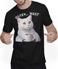 Produktbild von T-Shirt mit Mann Guten Was? Freche Frauen Sprüche Kaffee Spruch Morgenmuffel