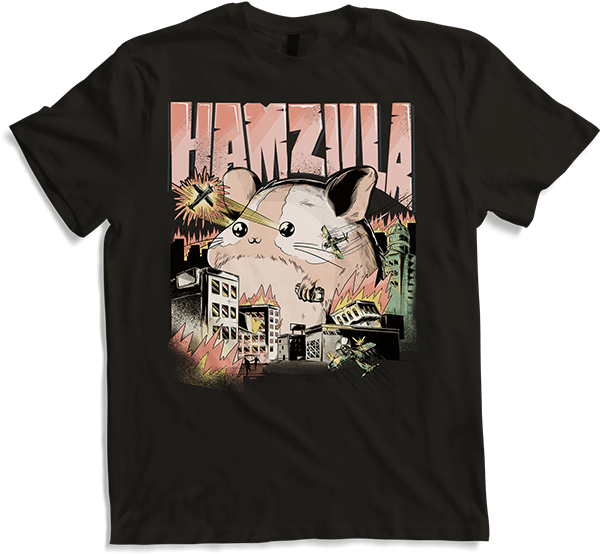 Produktbild von T-Shirt HAMZILLA Lustiger Hamster Zwerghamster Spruch Zubehör