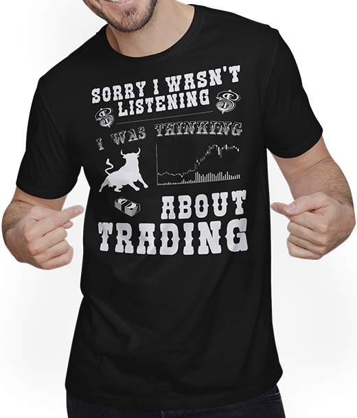 Produktbild von T-Shirt mit Mann Händler Daytrader Forex und Aktien T-Shirt