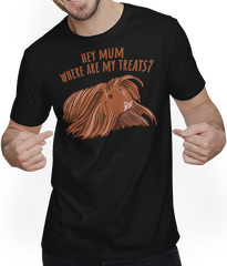 Produktbild von T-Shirt mit Mann Hey Mum Where Are My Treats? Lustiger Meerschweinchen Spruch