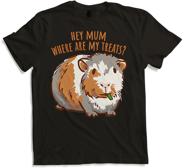 Produktbild von T-Shirt Hey Mum Where Are My Treats? Lustiges Meerschweinchen-Spruch für Mädchen