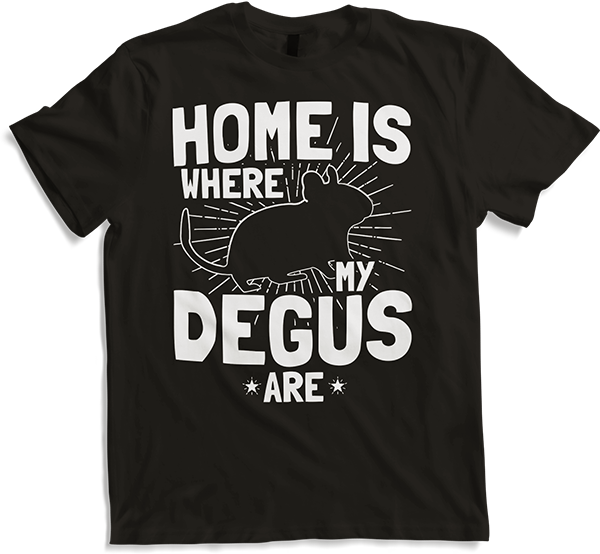Produktbild von T-Shirt Home Is Where My Degus Are | Lustiger Degu Spruch | Octodon