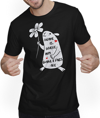 Produktbild von T-Shirt mit Mann Home Is Where My Guinea Pigs Are Funny Meerschweinchen Spruch