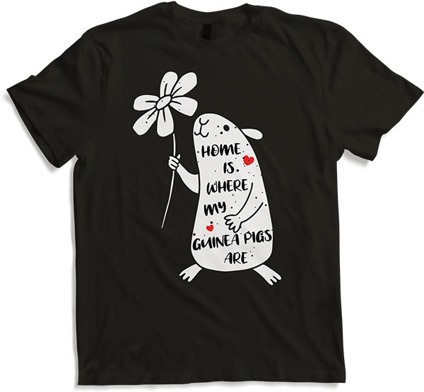 Produktbild von T-Shirt Home Is Where My Guinea Pigs Are Funny Meerschweinchen Spruch