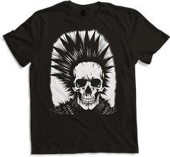 Produktbild von T-Shirt Horror Fan Totenkopf mit Mohawk Crazy Punkrocker Punk