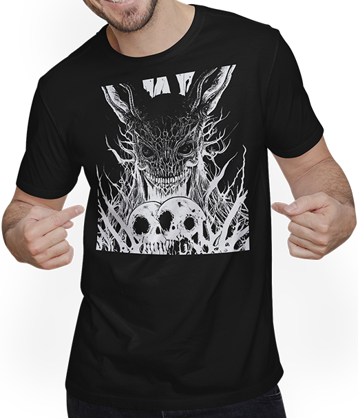 Produktbild von T-Shirt mit Mann Horror Lucifer Hell Art Okult Devil Death Metal Satan