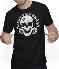 Produktbild von T-Shirt mit Mann Horror Skull Totenkopf Kunst Totenkopf Gothic Heavy Metal