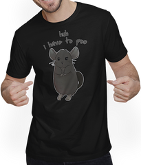 Produktbild von T-Shirt mit Mann Huh I Have To Poo Funny Chinchilla Spruch