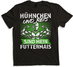 Produktbild von T-Shirt Hühnchen Reis Futtermais Kraft Bodybuilding Männer Sprüche