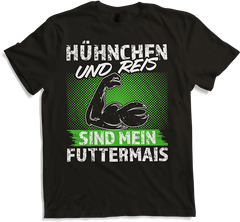 Produktbild von T-Shirt Hühnchen Reis Futtermais Kraft Bodybuilding Männer Sprüche
