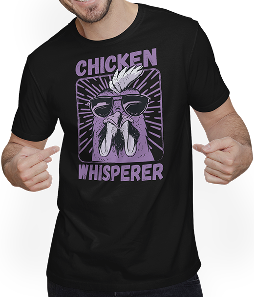 Produktbild von T-Shirt mit Mann Hühnerflüsterer | Hühner Huhn Spruch Hühner Bauer
