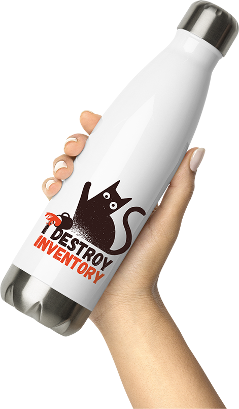 Produktbild von Thermosflasche von Hand gehalten I Destroy Inventory Sarkastischer Katzenspruch Frauen Katzen