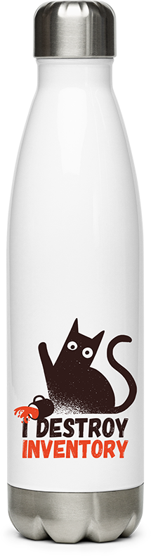Produktbild von Edelstahlflasche I Destroy Inventory Sarkastischer Katzenspruch Frauen Katzen