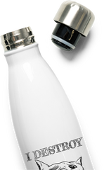 Produktbild vom Oberteil der Thermoflasche I Destroy Sleep Routines Katzen-Spruch