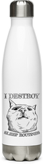 Produktbild von Edelstahlflasche I Destroy Sleep Routines Katzen-Spruch