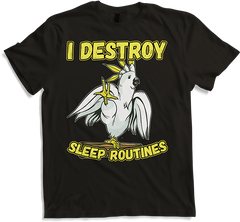 Produktbild von T-Shirt I Destroy Sleep Routines Lustiger Gelbhaubenkakadu Spruch