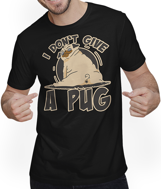 Produktbild von T-Shirt mit Mann I Don't Give a Pug Cheeky Dog Lustiger Mops Spruch