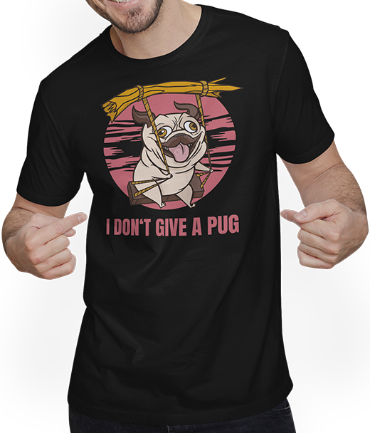 Produktbild von T-Shirt mit Mann I Don't Give a Pug Swinging Dog Vintage Lustiger Mops Spruch