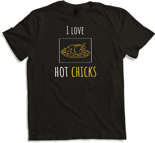 Produktbild von T-Shirt I Love Hot Chicks | Lustiger Hühnerspruch | Food & BBQ Chef