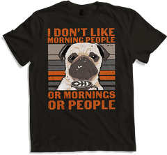 Produktbild von T-Shirt I don't like morning people | sarkastischer Spruch | Mops Kaffee