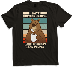 Produktbild von T-Shirt I hate morning people mürrischer bär misanthropischer kaffee spruch