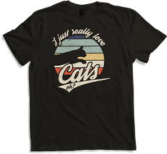 Produktbild von T-Shirt I just really love cats ok? | Lustiger Katzen Spruch Miau