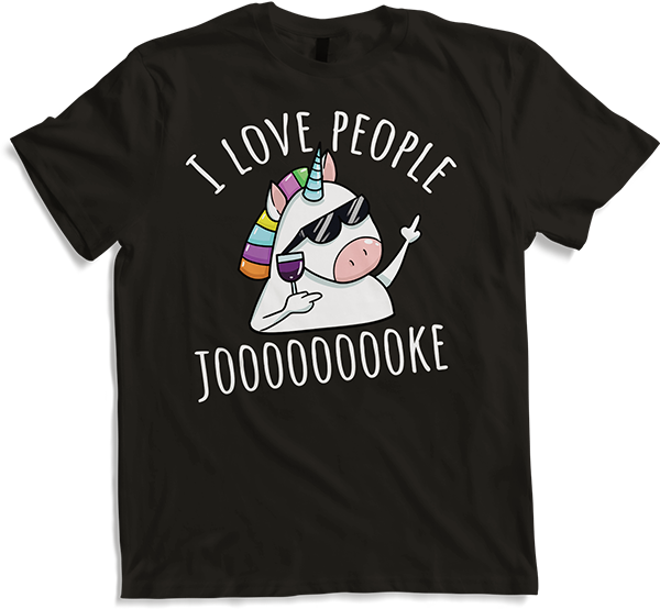 Produktbild von T-Shirt I love people - Joke | Evil Misanthrope Einhorn | Sarkasmus
