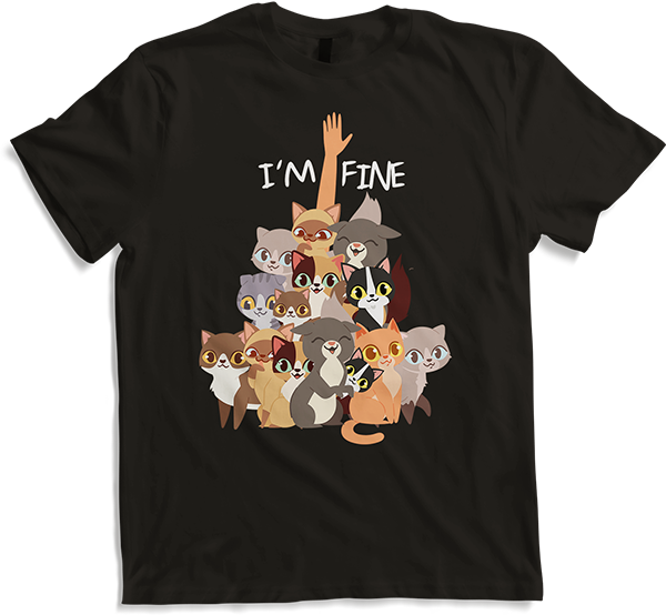 Produktbild von T-Shirt I'm fine | Funny Cat Spruch | Lot of Cats Fun | Meow Cat