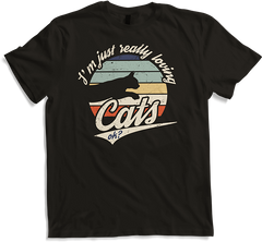 Produktbild von T-Shirt I'm just really loving cats ok? | Lustiger Katzen Spruch