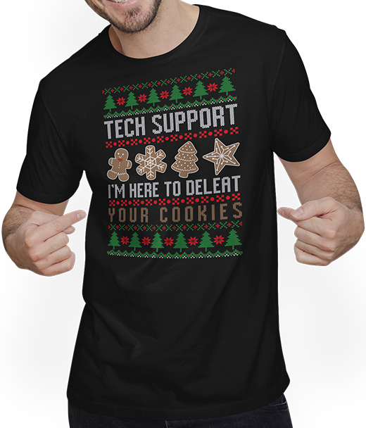 Produktbild von T-Shirt mit Mann IT Support Ugly Christmas Nerds Geeks Administrator Server