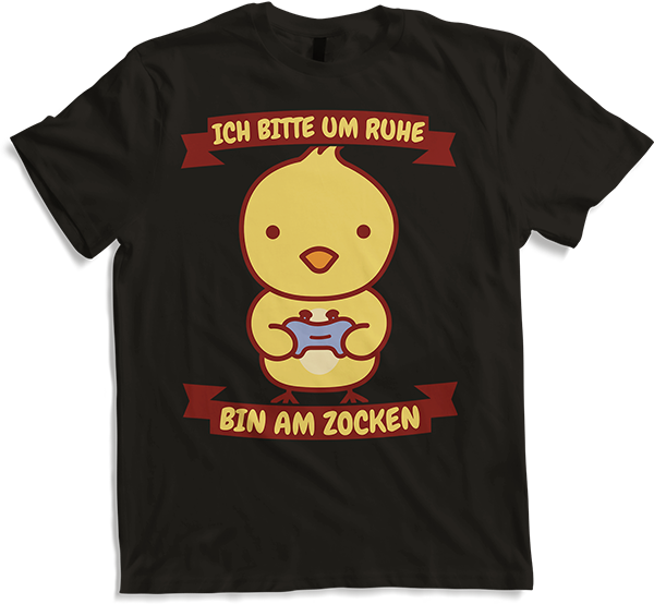 Produktbild von T-Shirt Ich bitte um Ruhe, bin am zocken Gamer Sprüche Küken Zocker
