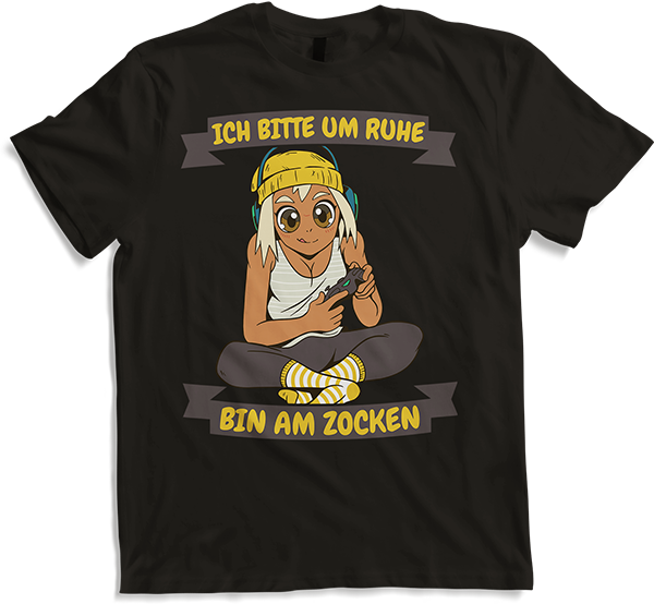 Produktbild von T-Shirt Ich bitte um Ruhe bin am zocken Gamer Sprüche Mädchen Zocker