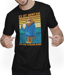 Produktbild von T-Shirt mit Mann Ich hab Scheißlaune Sarkastische Freche Sprüche Faultier