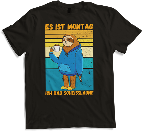 Produktbild von T-Shirt Ich hab Scheißlaune Sarkastische Freche Sprüche Faultier