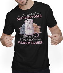 Produktbild von T-Shirt mit Mann Ich habe meine Symptome gesucht und ich brauche nur mehr ausgefallene Ratte