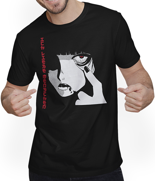 Produktbild von T-Shirt mit Mann Ich liebe Menschen Anime Manga Gothic Sarkastischer Spruch