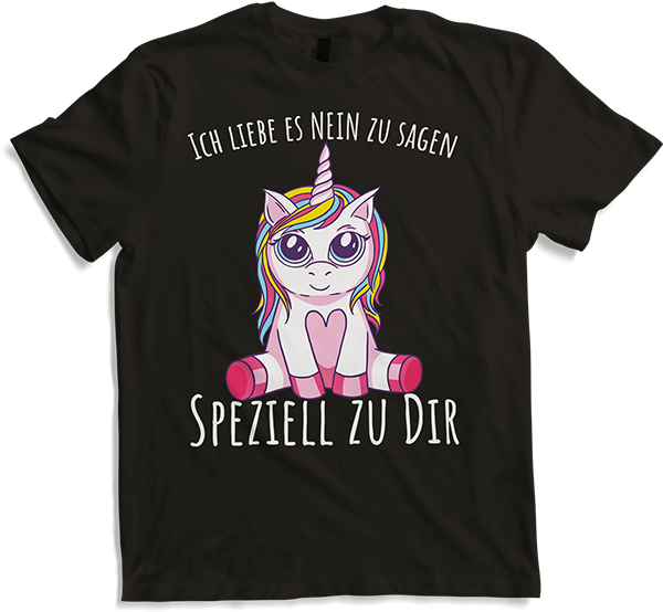 Produktbild von T-Shirt Ich liebe es NEIN zu sagen Frecher Mädchen Spruch Einhorn