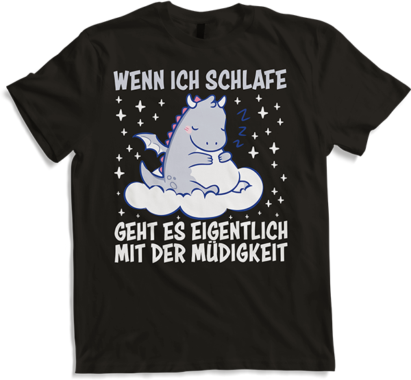 Produktbild von T-Shirt Ich schlafe Drachen Kawaii Drache Mädchen Lustige Sprüche