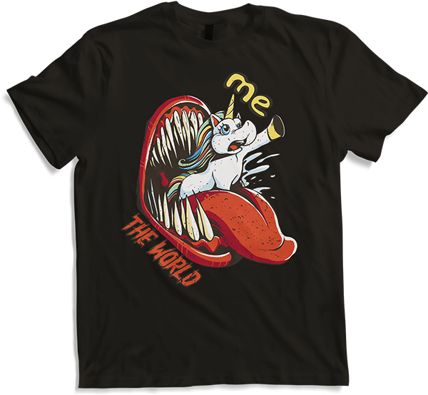 Produktbild von T-Shirt Ich und die Welt | Unicorn Horror | Sensibel Introvertiert