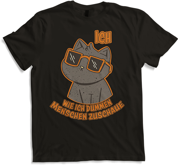 Produktbild von T-Shirt Ich, wie ich dummen Menschen zuschaue Freche Katzen Sprüche