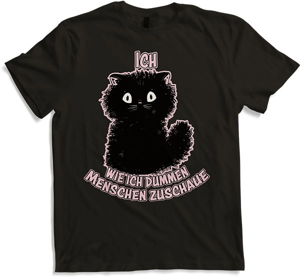 Produktbild von T-Shirt Ich, wie ich dummen Menschen zuschaue Freche Katzen Sprüche