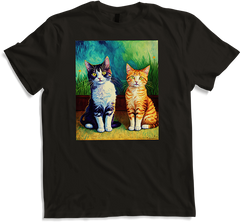 Produktbild von T-Shirt Impressionistische Katze Impressionismus Katzen Malerei Katze Kunstwerk