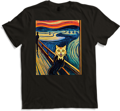 Produktbild von T-Shirt Impressionistische Katze schreiende Impressionismus Katzen Malerei T