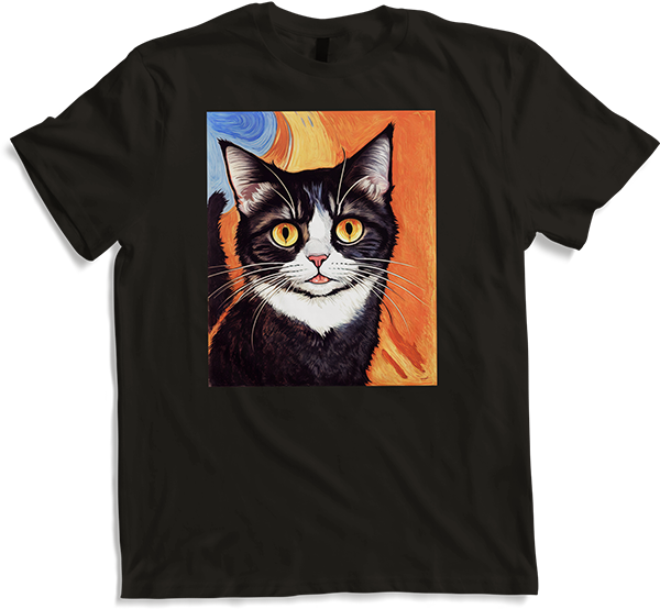 Produktbild von T-Shirt Impressionistische lustige Katze schreiende Impressionismus Katzen