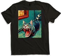 Produktbild von T-Shirt Impressionistische lustige Katze schreiende Impressionismus Katzen