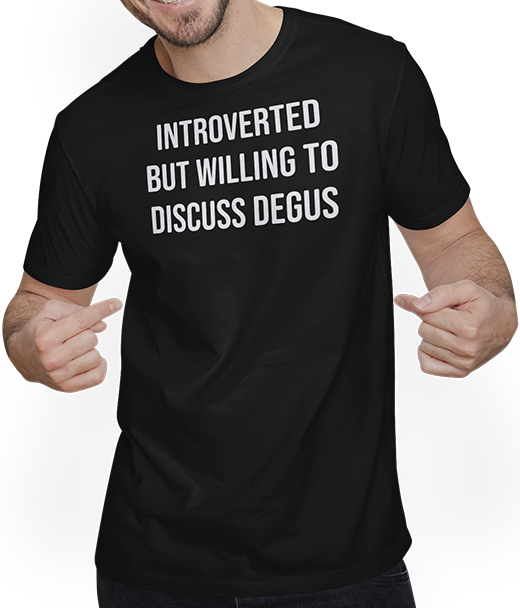 Produktbild von T-Shirt mit Mann Introverted But Will To Discuss Degus Lustiger Degu Spruch