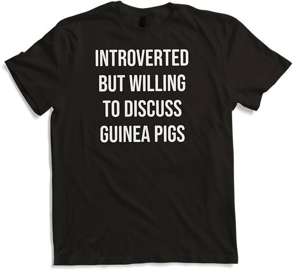 Produktbild von T-Shirt Introverted But Will To Discuss Meerschweinchen Spruch
