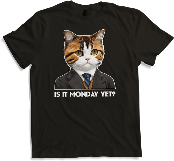 Produktbild von T-Shirt Is it Monday yet? Montag Sprüche Arbeit Spruch Büro Katzen