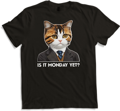 Produktbild von T-Shirt Is it Monday yet? Montag Sprüche Arbeit Spruch Büro Katzen